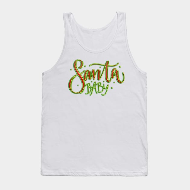 Santa Baby in Red & Green Tank Top by machare
